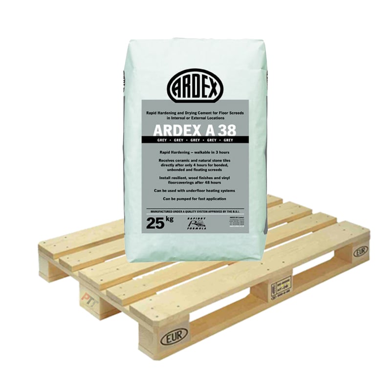 Ardex A38 Ultra Rapid Drying Cement For Internal External 25kg Grey Full Pallet (40 Bags Tail Lift) | Buy Adhesives, Grouts & Levelling Compounds Online from Pro Tiler Tools