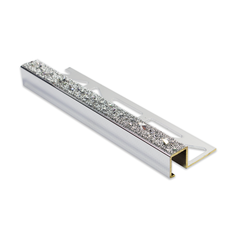 Crystal Mix Square Edge Silver Tile Trim 11mm 2.5m Length ...