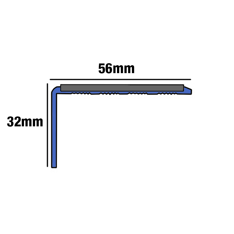 Genesis NSL01 Aluminium Retro Fit Stair Nosing 2.77m Length (multiple ...